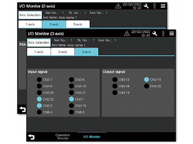 I/O monitor screen *For multi-axis servo amplifiers