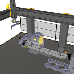 Arc Welding Cell with Gantry and Two-axis Positioner (OLP)